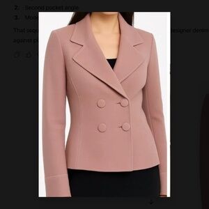 Giorgio Armani Black Lable Dusty Rose Double-Breasted Wool Blend Jacket Size 4
